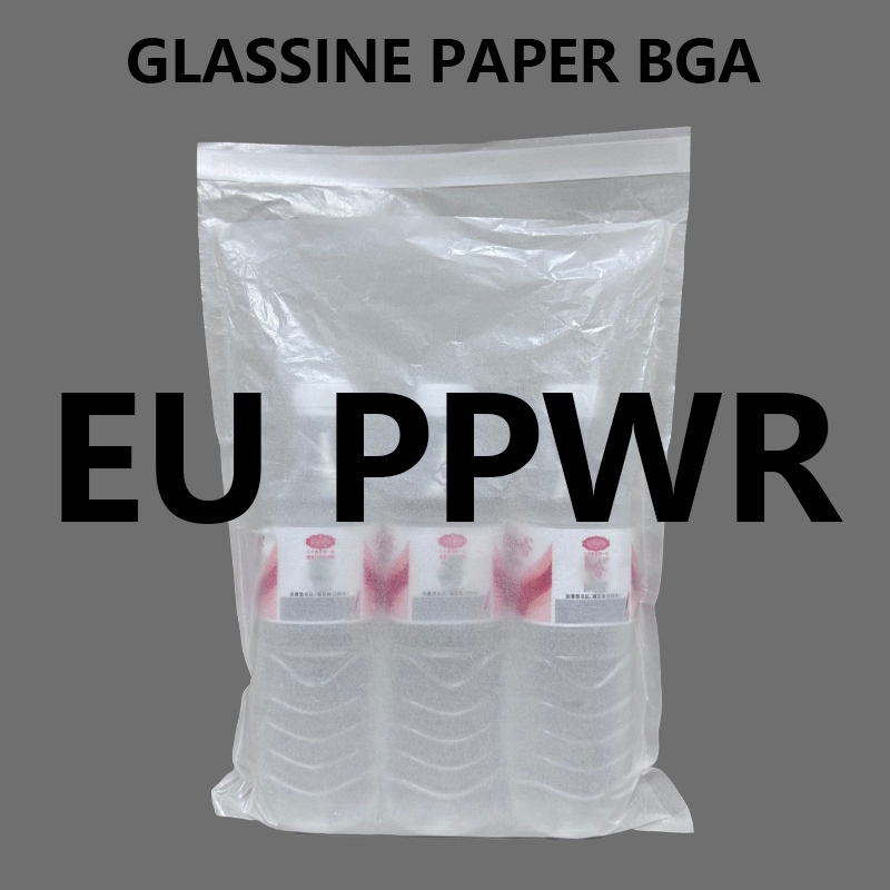 EU PPWR Ready Custom Glassine Paper Bag 100% Pure Paper Πλαστική χωρίς συσκευασία
